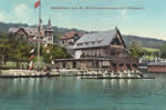Postkarte aus dem Jahr 1910 - das Vereinshaus des RV Albatros neben der Militärschwimmschule.